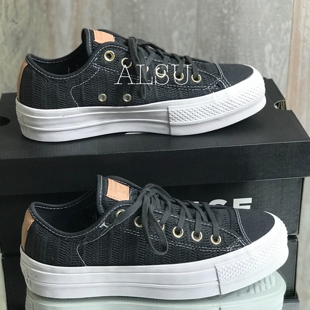 Converse Ctas Lift OX Canvas Almost Black W AUTHEN - Picture 2 of 8